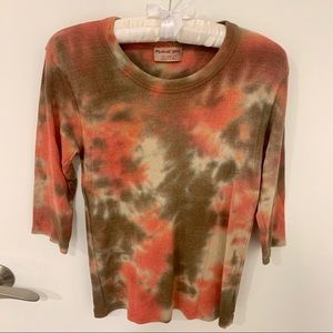 Michael Stars Shine Band Crew Neck Tie Dye Shirt